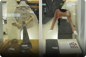 A showcase of clothing is set up to appeal to Ichinomiya, the city of textiles.